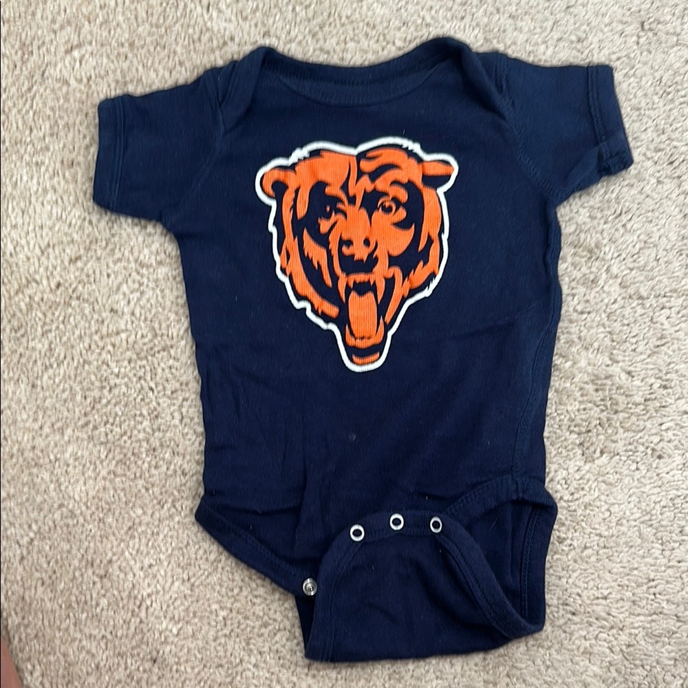 Navy Blue Baby Onesie with Bear Logo